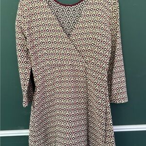 Elegant Long Sleeve Geometric Dress